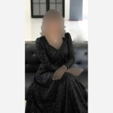پیراهن مجلسی زنانه دانتل چمنی سنگدوزی شده مشکی سایزبندی