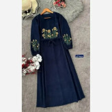 کفتان گلدوزی پاییزه مخمل کبریتی ریز فری سایز قد 140