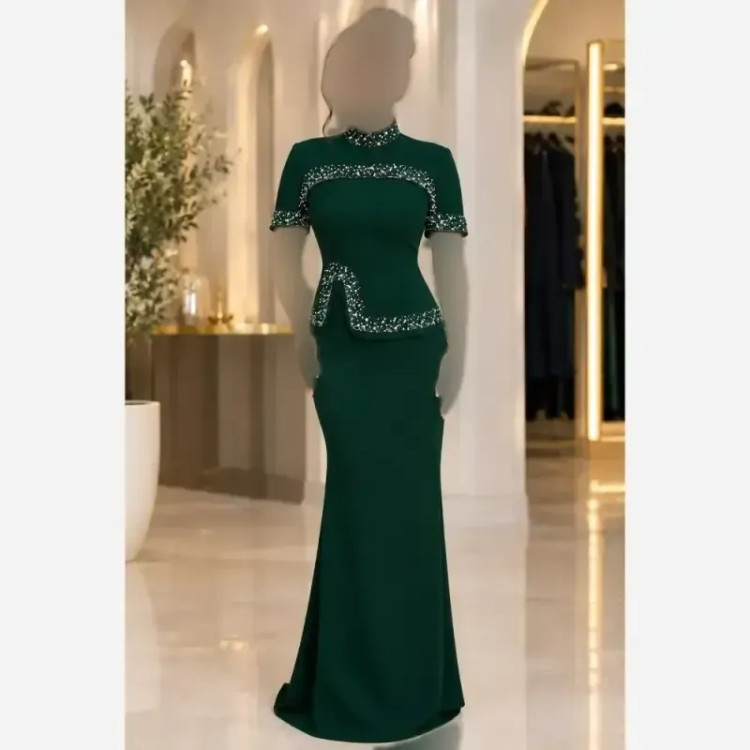ماکسی مجلسی زنانه جنس غواصی مدل انیس