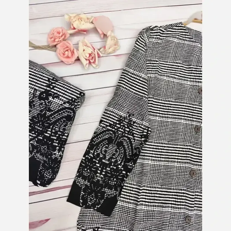 مانتو نخی یکتا جلو دکمه فری سایز تا 48