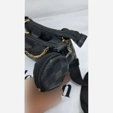 کیف سه تیکه چرم طرحدار بند دوشی بلند سایز 20x15