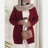 بافت جلوباز جیب دار فری سایز نخ اکریل ترک گرم بالا