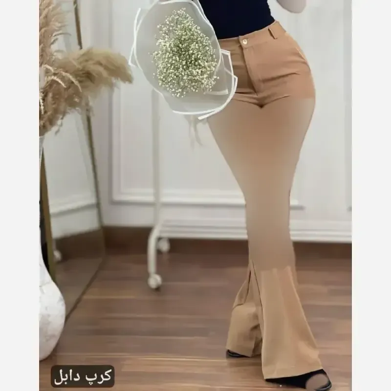 شلوار دمپا بوتکات زنانه کرپ دابل گرم بالا سایز 38 تا 52