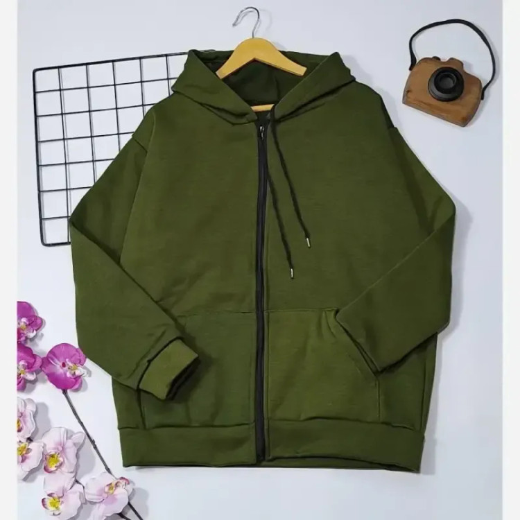 سویشرت کلاهدار داخل کرکی زنانه مدل ویانا دورس اسپان فری سایز