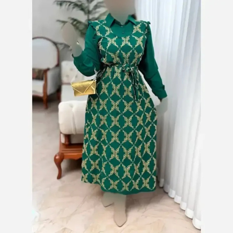 پیراهن طلاکوب پروانه زنانه جنس اسکادا سایز بزرگ