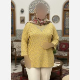 شومیز نگین دار کیمانو مدل تابان ژاکارد ویسکوز سایز بزرگ