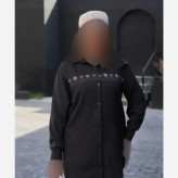 شومیز محرمی گلدوزی شده مشکی پارچه صوفیا فری سایز