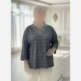 شومیز نگین دار کیمانو مدل یاس جنس ژاکارد ویسکوز فری سایز