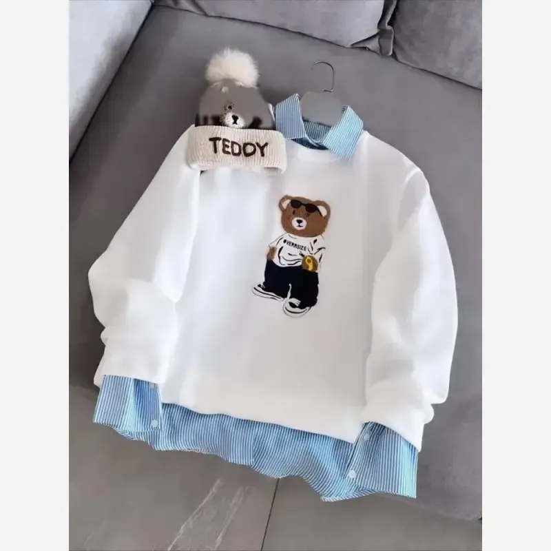 دورس تدی گلدوزی شده سه نخ گرم بالا تو کرکی فری سایز 38 تا 46