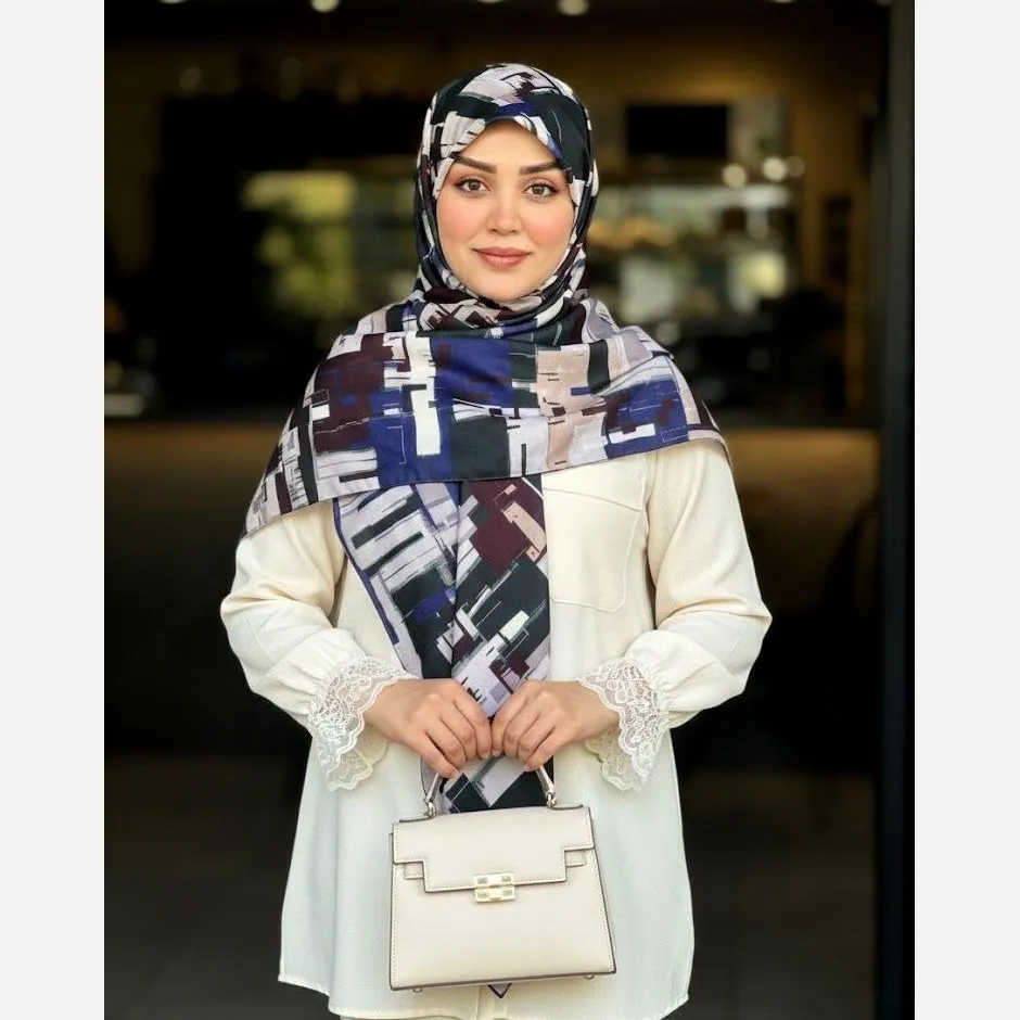 روسری نخ طرح شایلی هندسی کاربردی