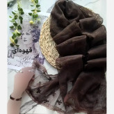 شال توری پاپیونی دور دانتل مناسب استفاده روزمره قواره 185 در 63 سانت