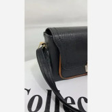 کیف دوشی چرم الیزه زنانه مدل goli سایز 15*20 تک رنگ بند بلند جاگوشی سبک