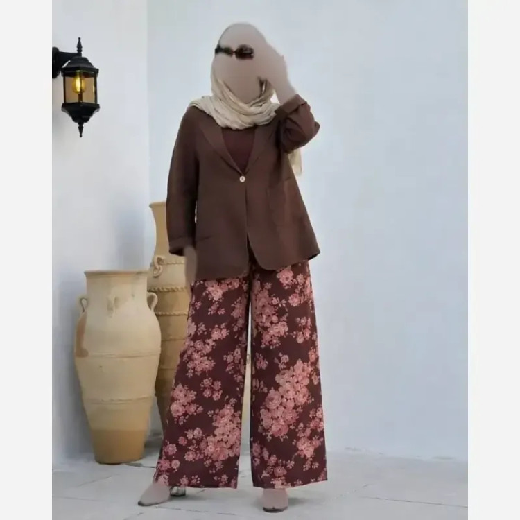 ست کت شلوار بگ گلدار لینن بوگاتی فری سایز زنانه