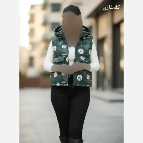 پافر طرحدار مموری ترک آستر دار کلاه دار فری سایز زنانه رنگ کله غازی