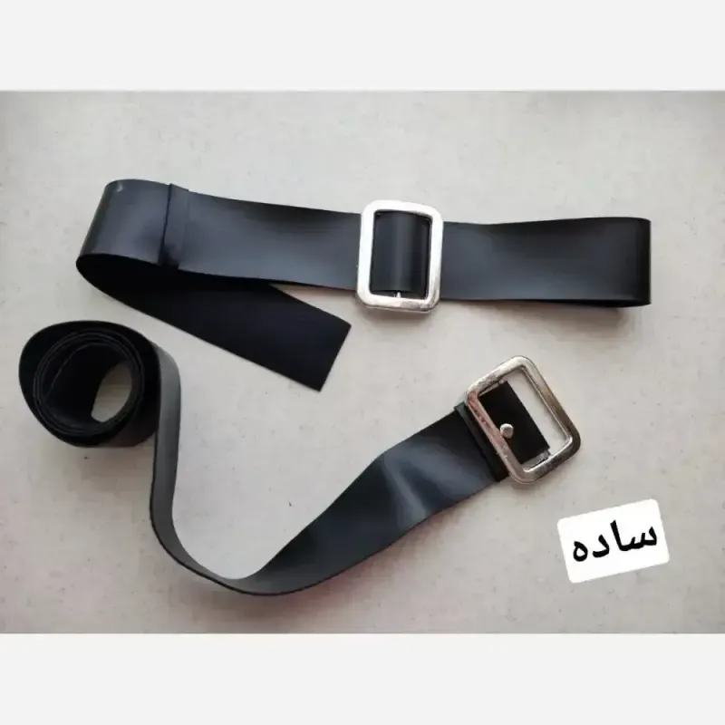 کمربند چرم مصنوعی زنانه فری سایز ساده و زنجیری عرض 3.5 و 5 سانت طول یک متر