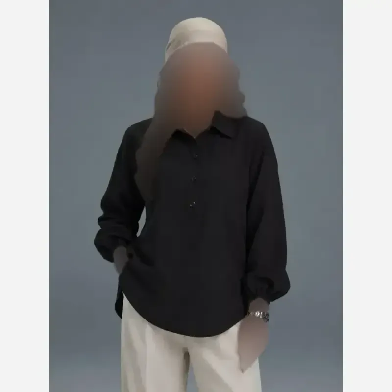 تونیک مانتویی پشت بلند زنانه جنس صوفیا ابروبادی فری سایز مشکی