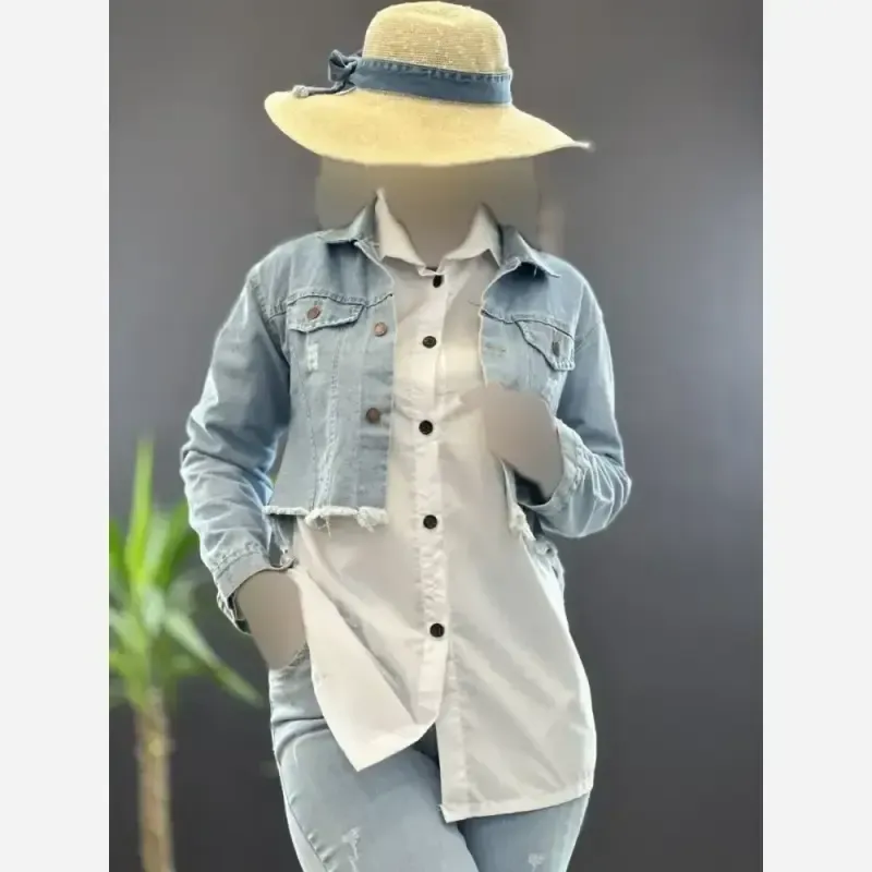 کراپ جین زنانه اصل شسته شده سنگشور شده ذغالی یخی سایز 36 تا 42