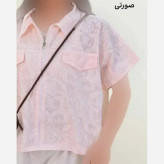 وست طرحدار شیشه ای زارا صورتی گلبهی کره ای فری سایز 38 تا 48 زیپ کاربردی