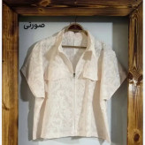 وست طرحدار شیشه ای زارا صورتی گلبهی کره ای فری سایز 38 تا 48 زیپ کاربردی