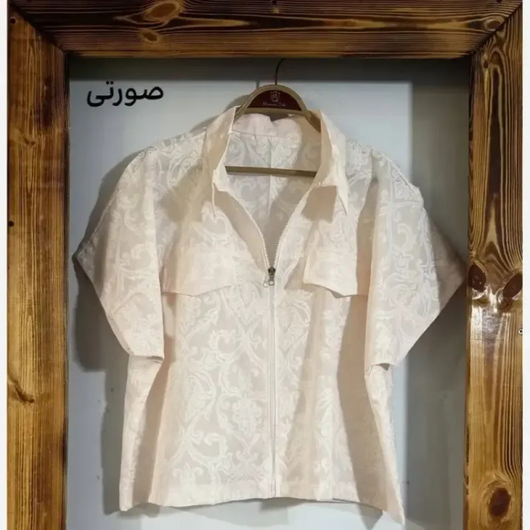 وست طرحدار شیشه ای زارا صورتی گلبهی کره ای فری سایز 38 تا 48 زیپ کاربردی