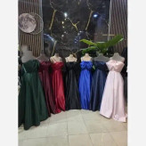 ماکسی مجلسی ساتن آمریکایی سایز 36 تا 46 رنگبندی متنوع