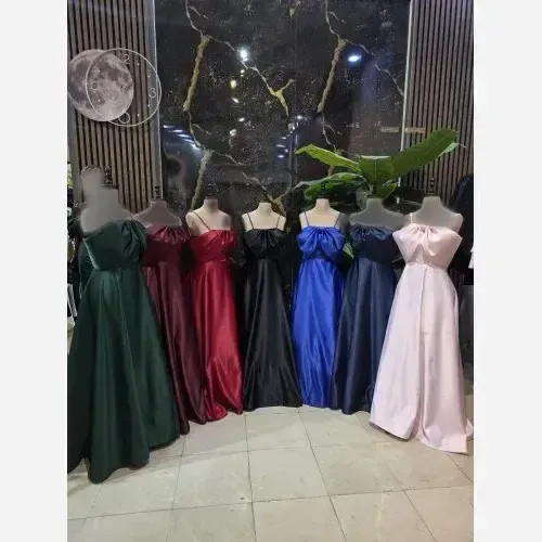 ماکسی مجلسی ساتن آمریکایی سایز 36 تا 46 رنگبندی متنوع
