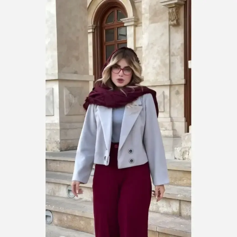 کت و شلوار زنانه مدل امیلی جنس کت فوتر شلوار مازراتی قد کت 50