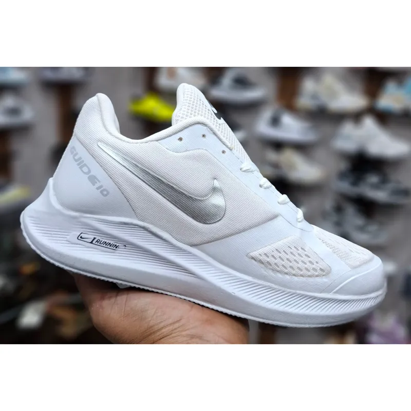 کفش اسپرت مردانه نایک ایر زوم سفید طوسی خاکستری