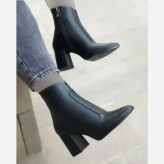 نیم بوت پاشنه دار زنانه پاشنه 5 سانت سایز 37 تا 40 رنگ مشکی قهوه ای عسلی